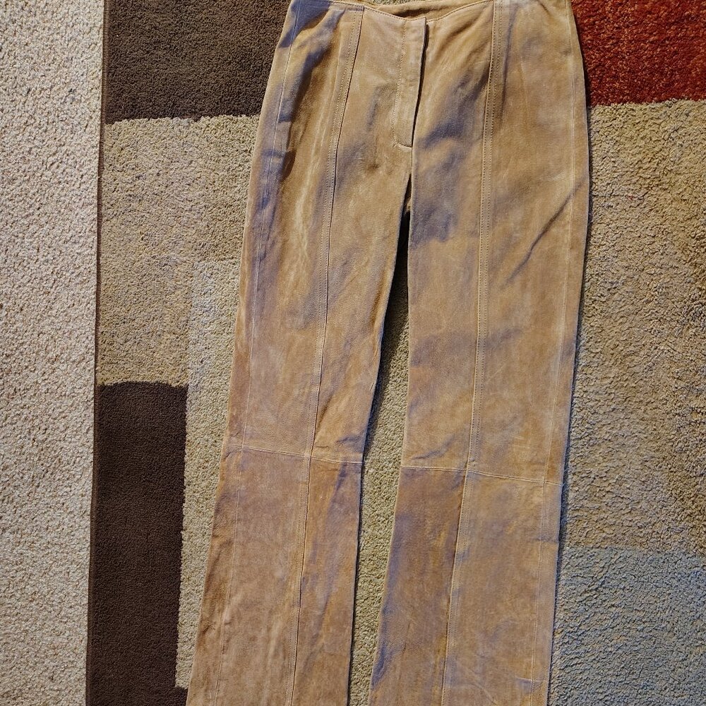 MAXIMA By Wilsons Size 2 Tan 100% Leather Women's Pants New (Unfinished Hem)
